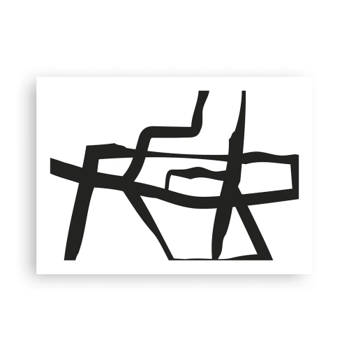 Plakat - Sort og hvid konstruktion - 70x50 cm