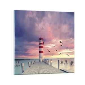 Billede på glas - Det er tid til havnen - 30x30 cm