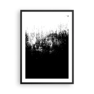 Plakat i sort ramme - Abstrakt komposition i sort-hvid - 50x70cm - Og vinderen er... - Moderne vægdekoration til stue og soveværelse ARTTOR