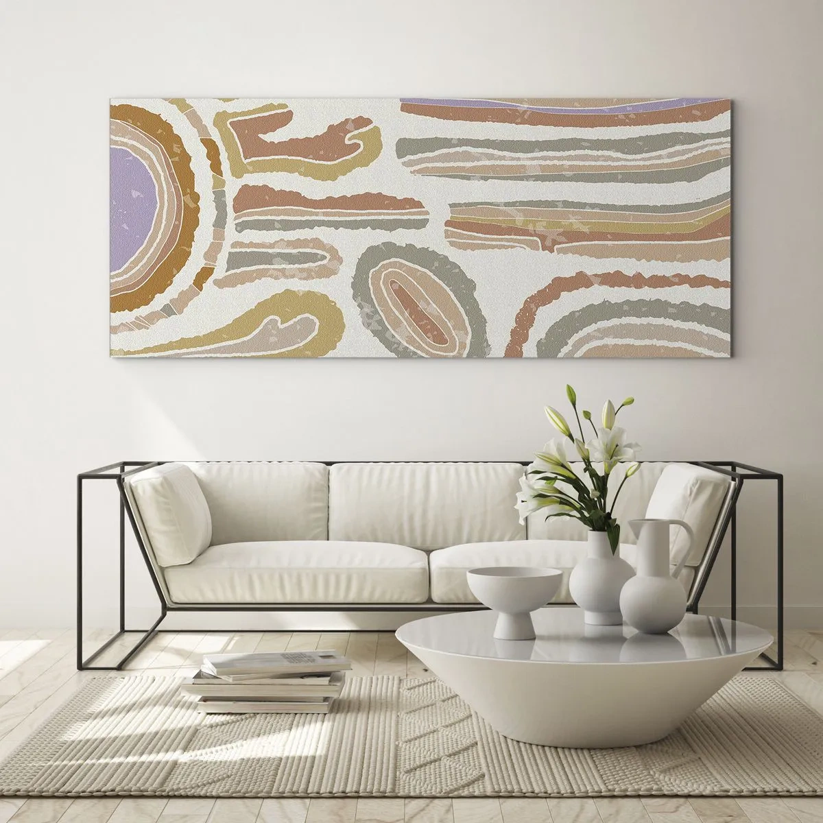 Billede på glas - Farverige tværsnit - 100x40 cm