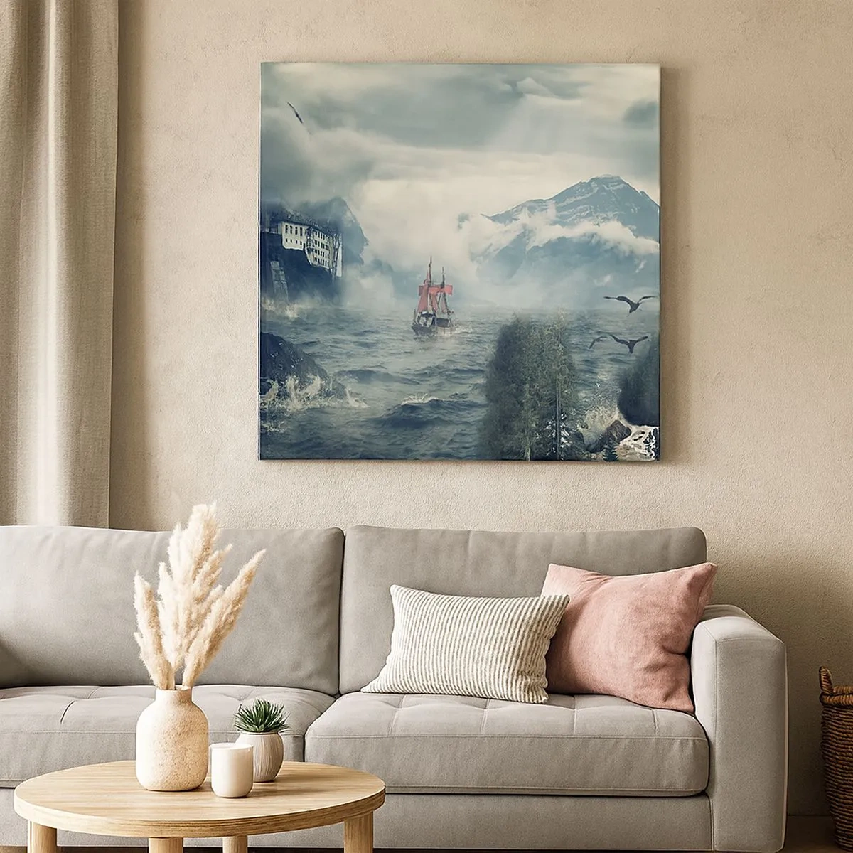 Lærredstryk - Billede på lærred - På magiske vande - 30x30 cm