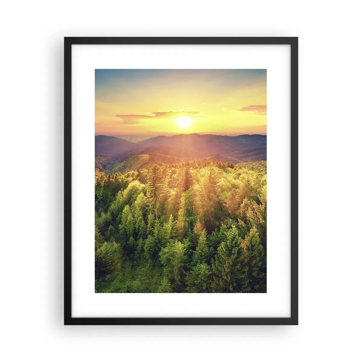 Plakat i sort ramme - Toppe og bjergtoppe - 40x50 cm