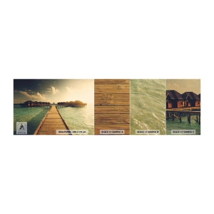 Prøve Fototapet Premium Sand - En varm invitation - Maldiverne, Landskab, Huse på vandet - 100x30 cm
