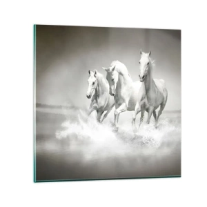 Billede på glas - Hvid galskab - 30x30 cm