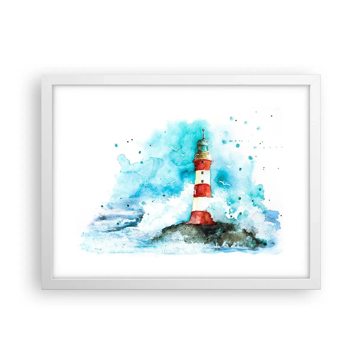 Plakat i hvid ramme - Elementernes enhed - 40x30 cm