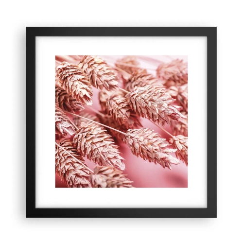 Plakat i sort ramme - Blomsterkaskade i lyserødt - 30x30 cm