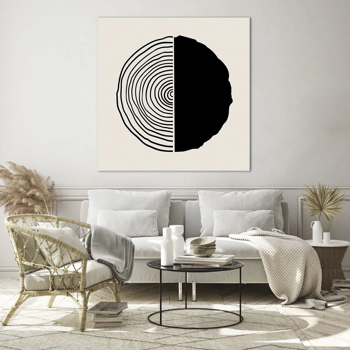 Billede på glas - Halvt og halvt - 60x60 cm