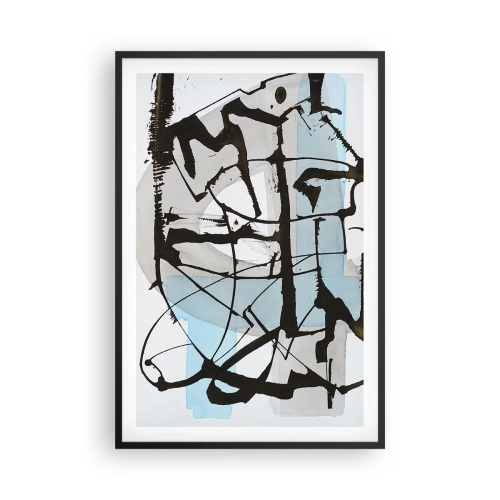 Plakat i sort ramme - Ikke desto mindre blå - 61x91 cm