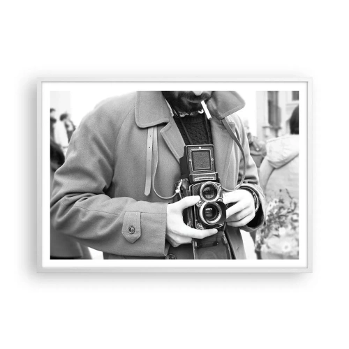 Plakat i hvid ramme - I retro stil - 100x70 cm