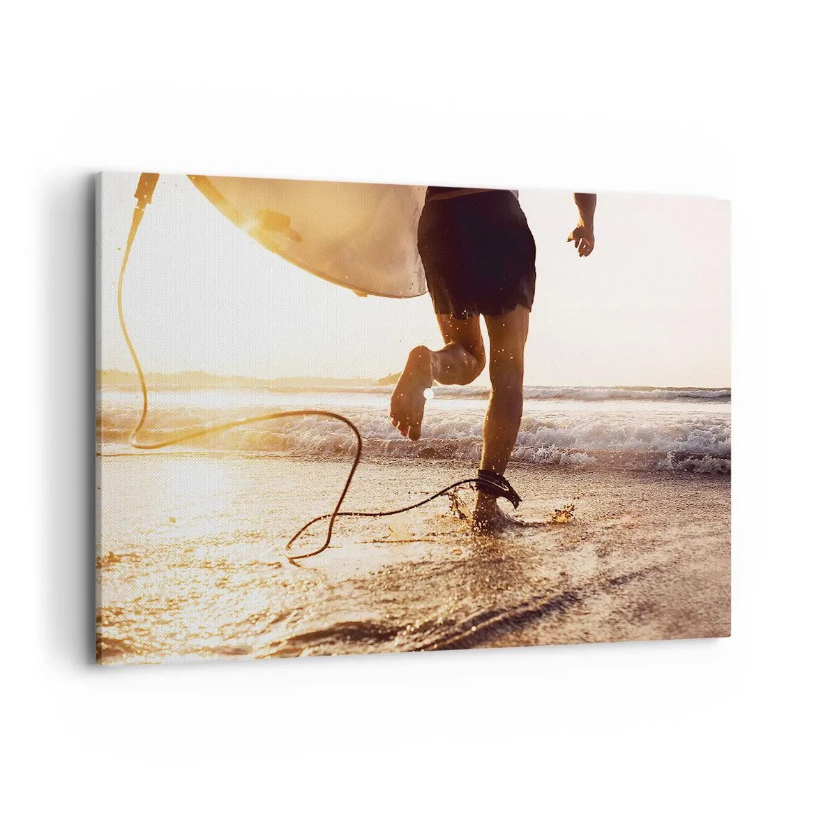 Lærredstryk - Billede på lærred - For at møde bølgen - 100x70 cm