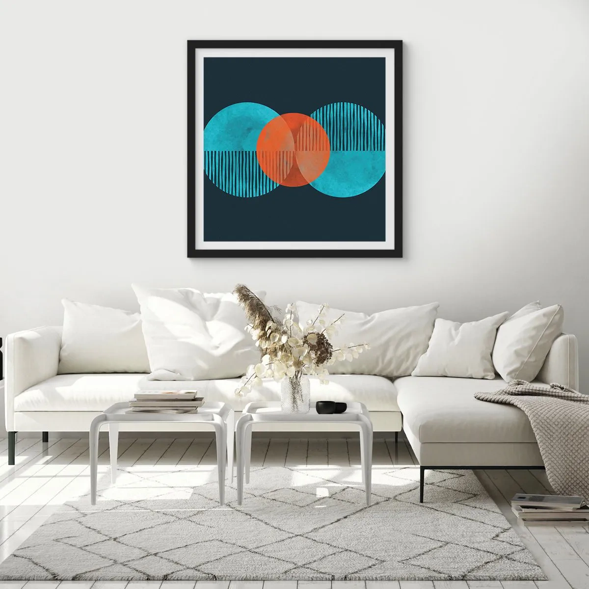 Plakat i sort ramme - Symmetrisk sammensætning - 30x30 cm