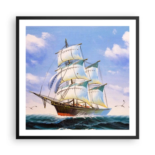 Plakat i sort ramme - Stolt med vinden - 60x60 cm