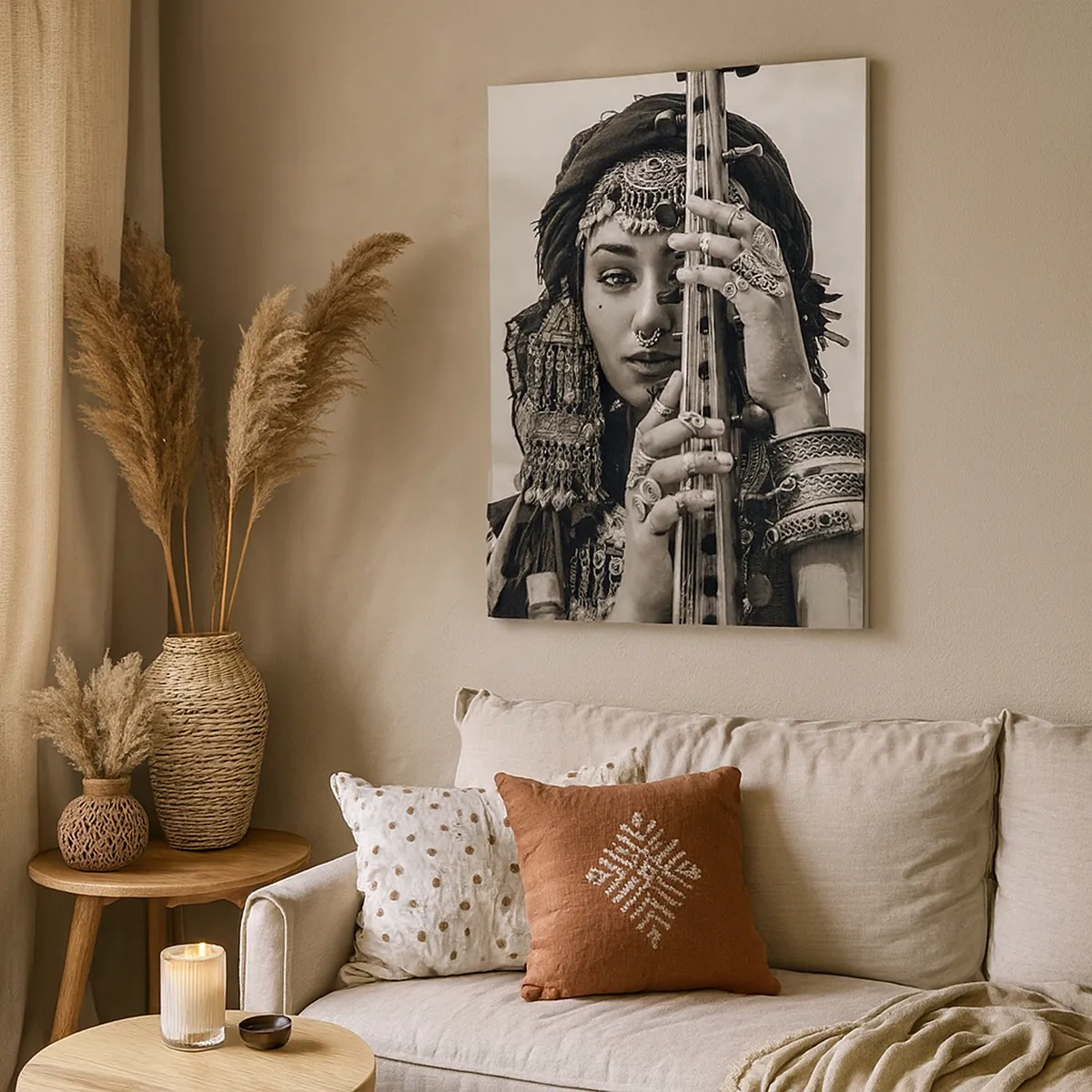 Lærredstryk - Billede på lærred - Selve den orientalske musik - 50x70 cm