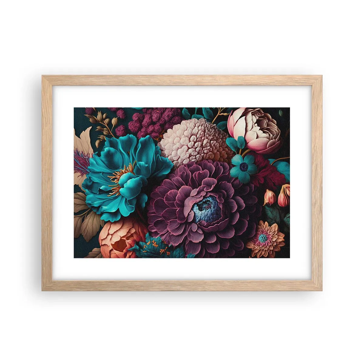 Plakat i ramme af lyst egetræ - Natur i overflod - 40x30 cm