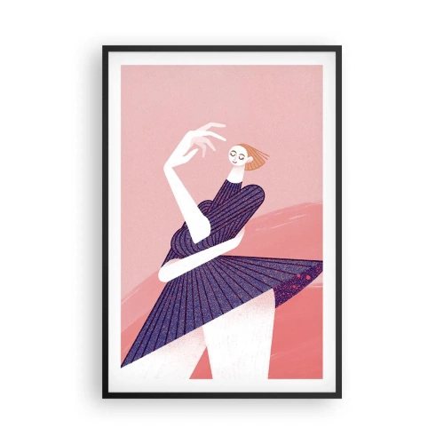Plakat i sort ramme - Hvert skridt en dansende pas - 61x91 cm