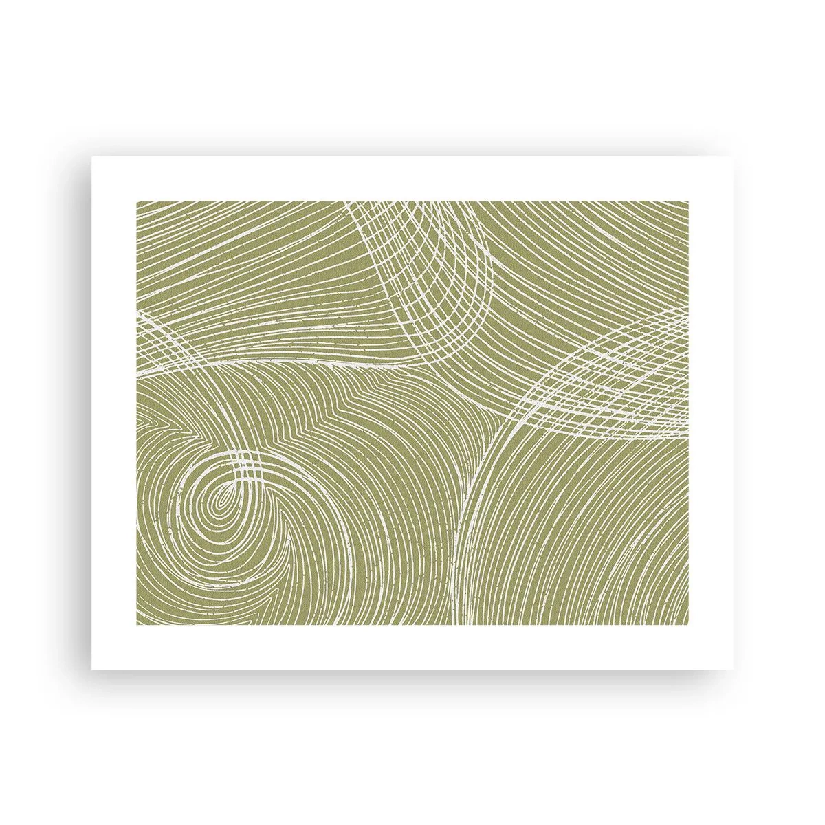 Plakat - Indviklet abstraktion i hvidt - 50x40 cm