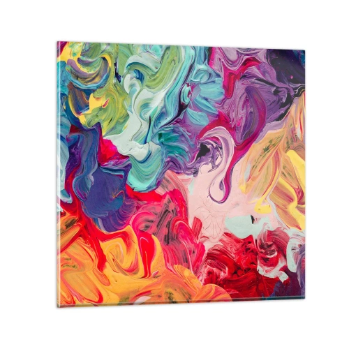 Billede på glas - Farvernes fødsel - 60x60 cm