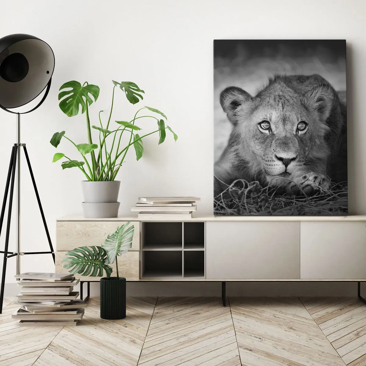 Lærredstryk - Billede på lærred - Kongelig hvalp - 55x100 cm