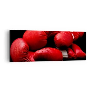 Lærredstryk - Billede på lærred - Kampens spænding bag os - 140x50 cm