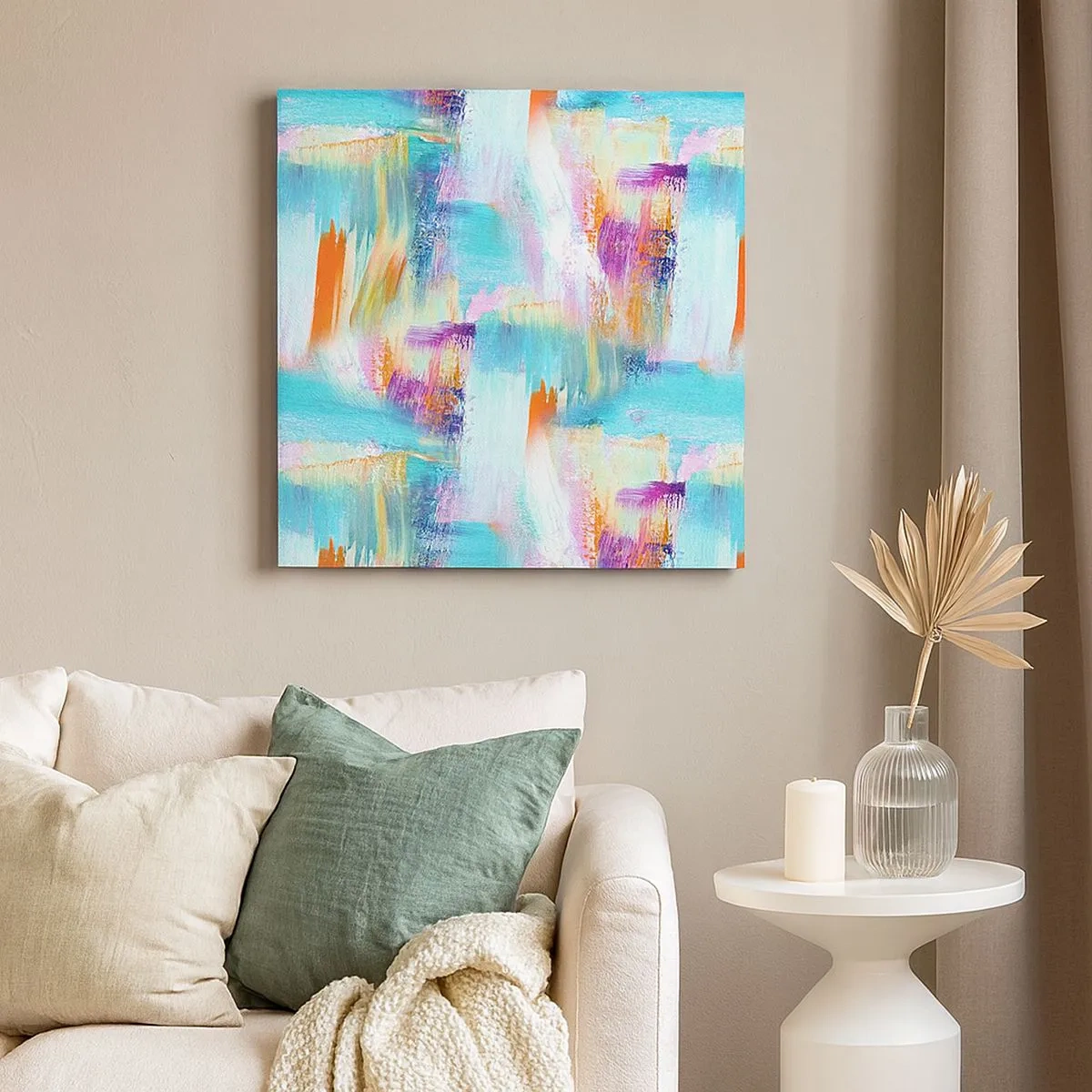 Lærredstryk - Billede på lærred - Munter mazel topper - 30x30 cm