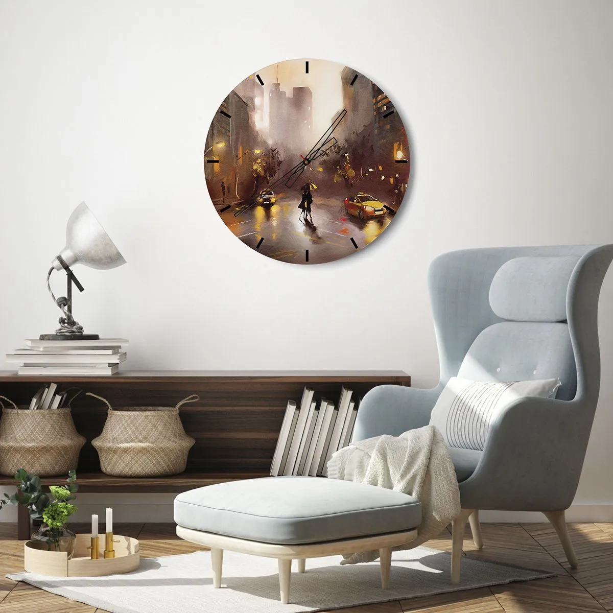 Vægur, Uret - Til New Yorks lys - 40x40 cm