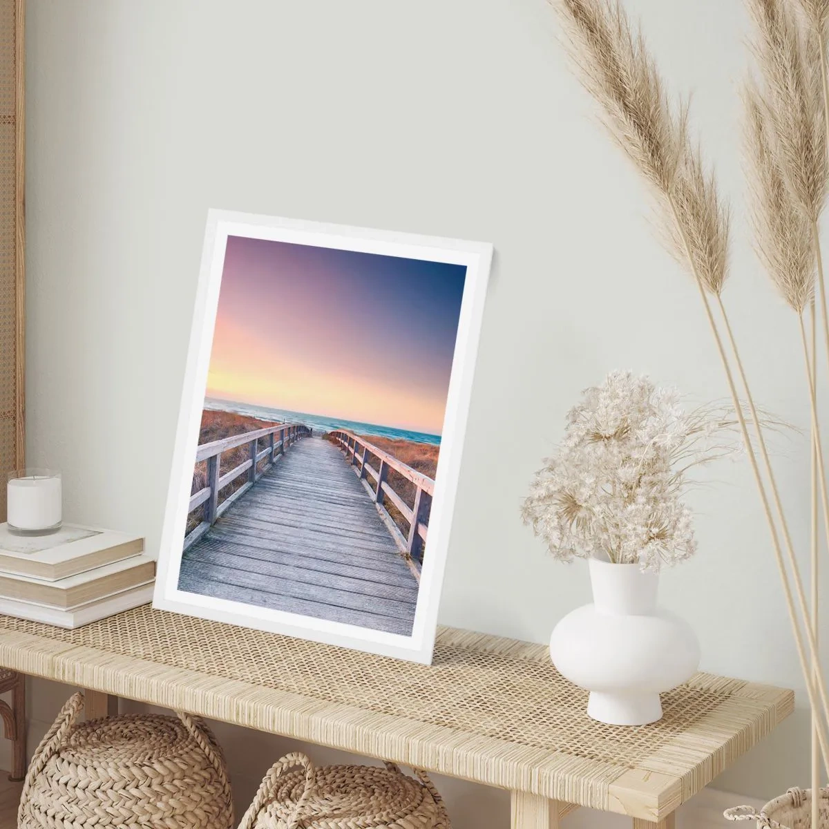 Plakat i hvid ramme - Baltisk aften aura - 30x40 cm