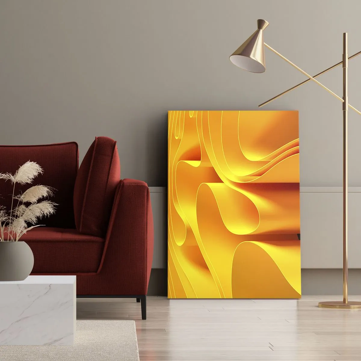 Lærredstryk - Billede på lærred - Som solens bølger - 50x70 cm