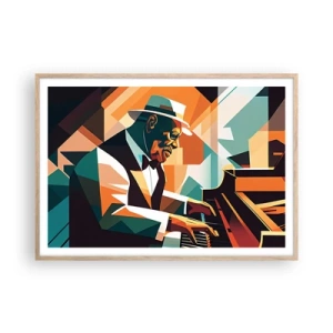 Plakat i ramme af lyst egetræ - Alt det jazz - 100x70 cm