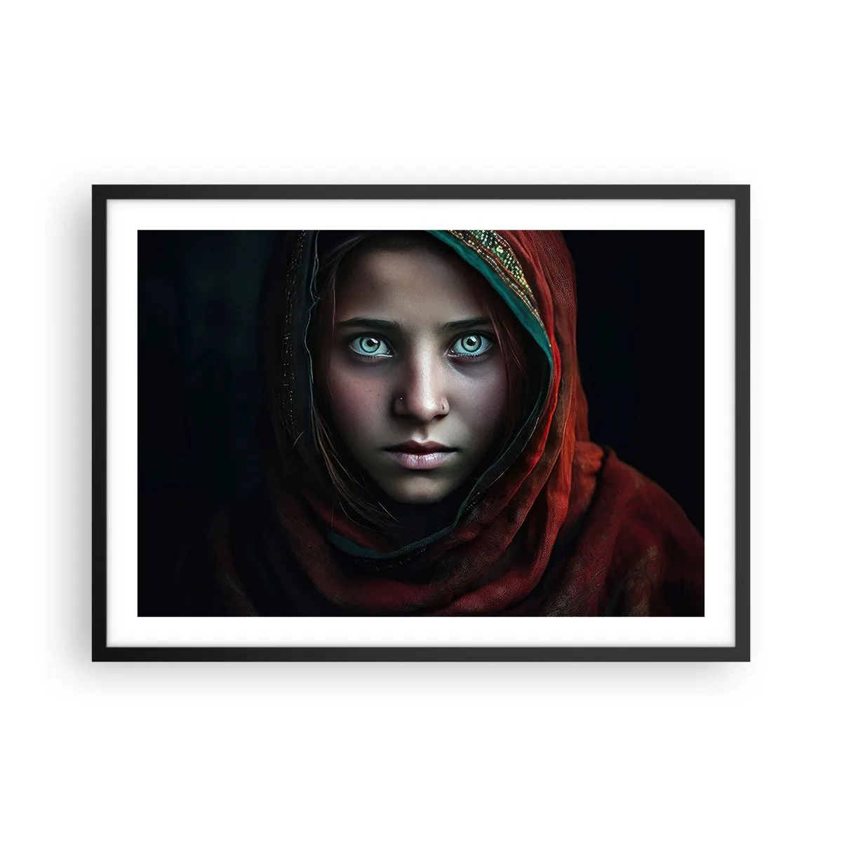 Plakat i sort ramme - Østens prinsesse - 70x50 cm