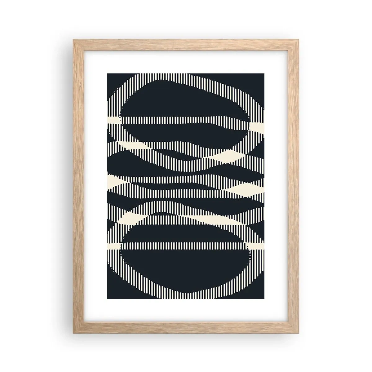 Plakat i ramme af lyst egetræ - Forsøg på at bryde igennem mørket - 30x40 cm