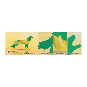 Prøve Fototapet Premium Canvas - Ensom ulv - Dyr, Ulv, Geometrisk figur - 100x30 cm