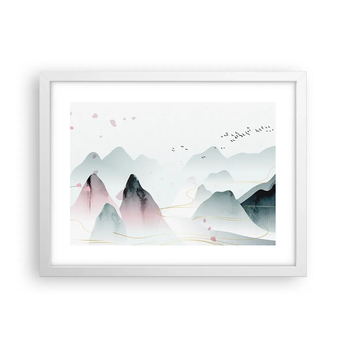 Plakat i hvid ramme - Over toppene - 40x30 cm