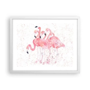 Plakat i hvid ramme - Lyserød ansambl - 50x40 cm