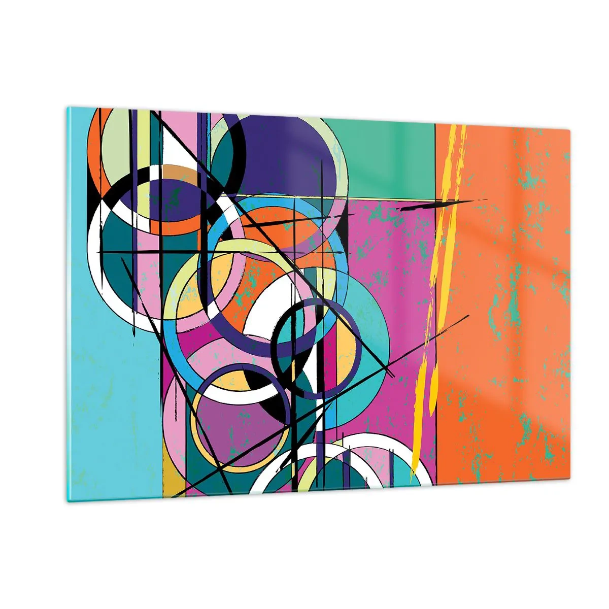 Billede på glas - Hjul for hjul - 120x80 cm