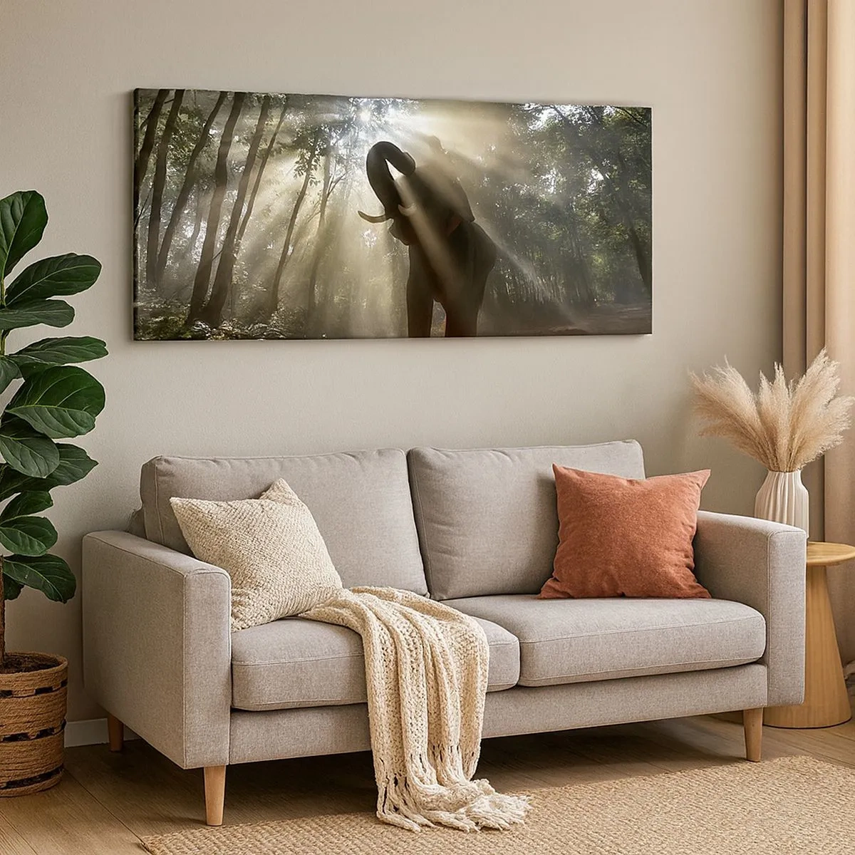 Lærredstryk - Billede på lærred - Under en lykkelig stjerne - 100x40 cm