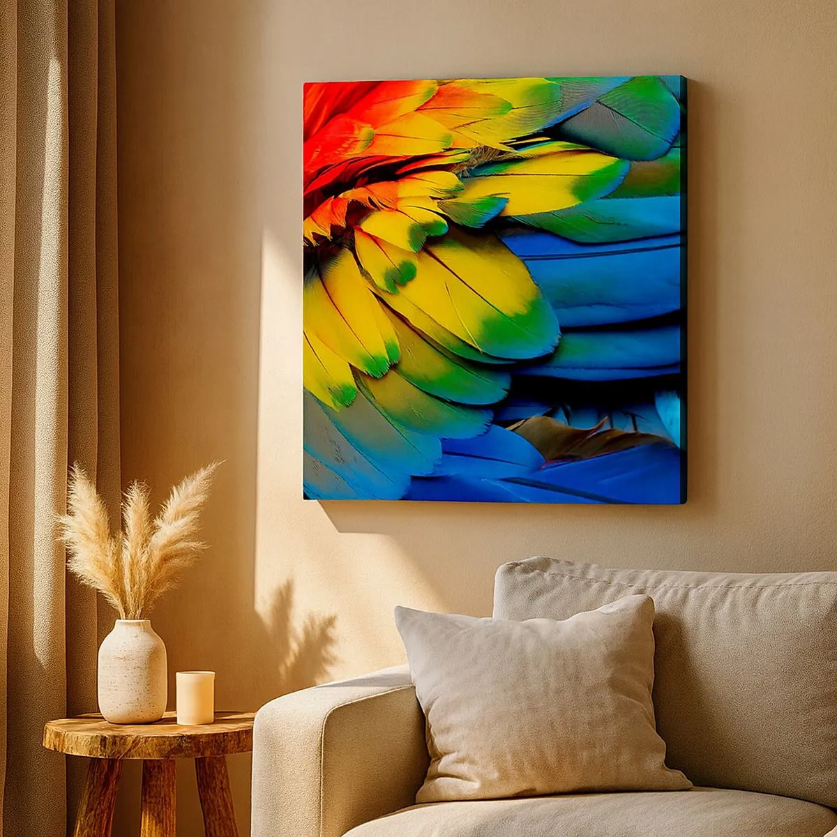 Lærredstryk - Billede på lærred - Paradisfugl - 30x30 cm
