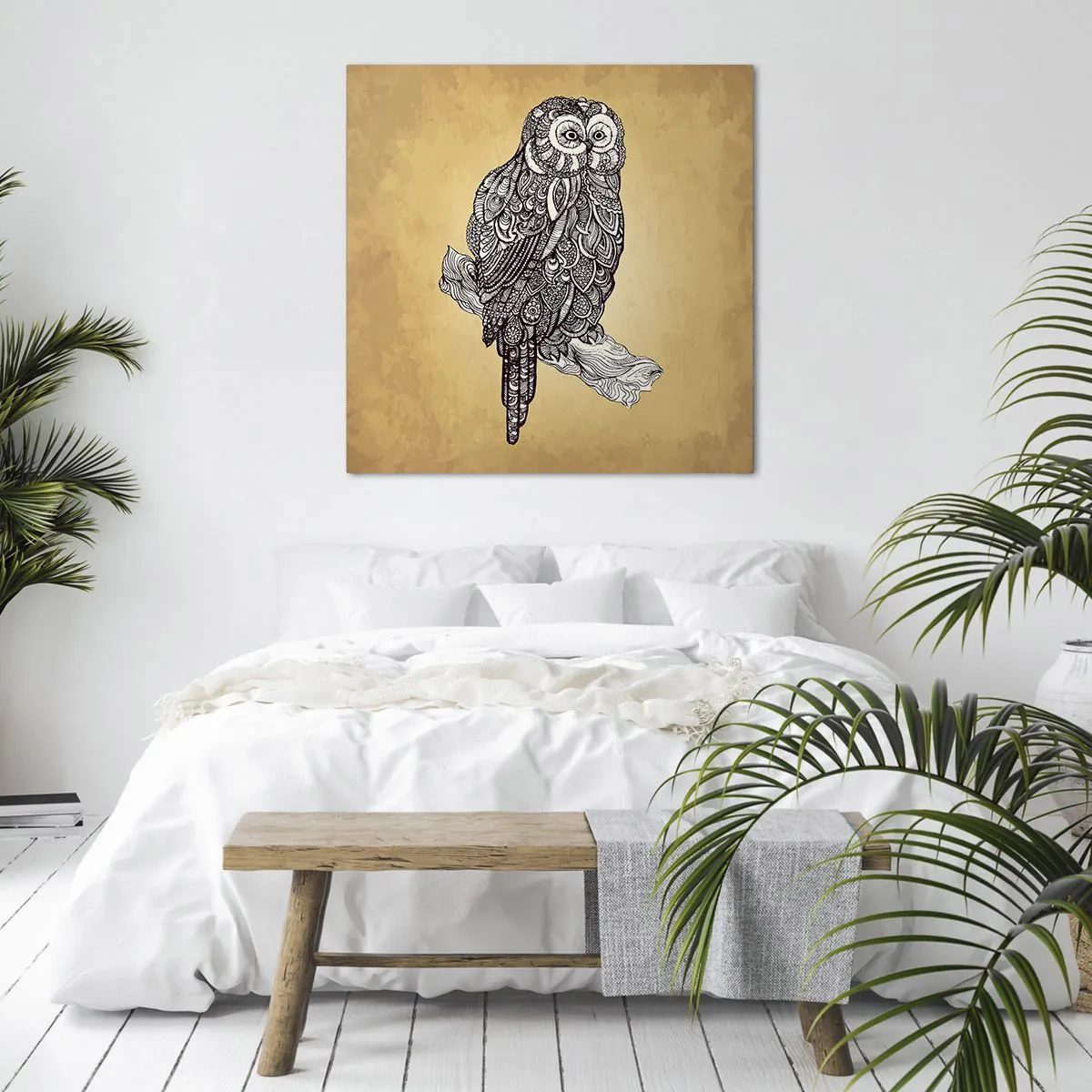 Lærredstryk - Billede på lærred - Indviklede ornamenter af visdom - 70x70 cm