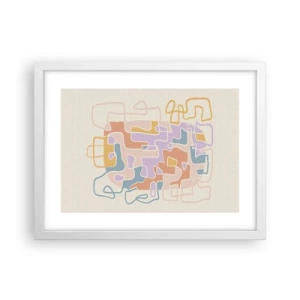 Plakat i hvid ramme - Labyrint - et glædeligt eventyr - 40x30 cm