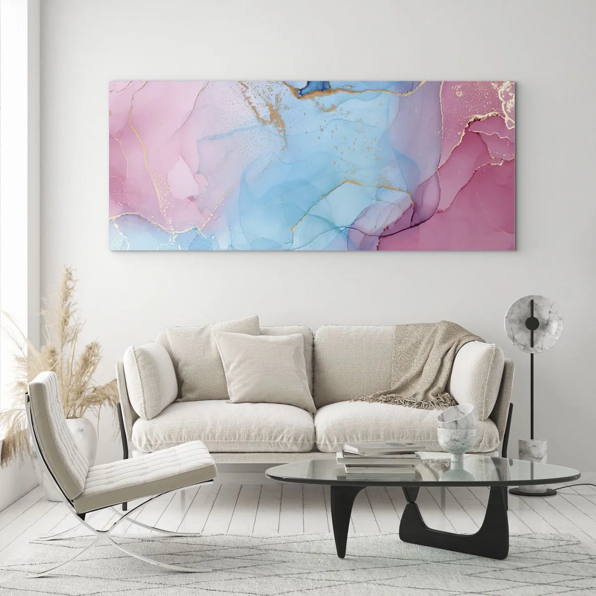 Billede på glas - Møde og gennemtrængning - 100x40 cm