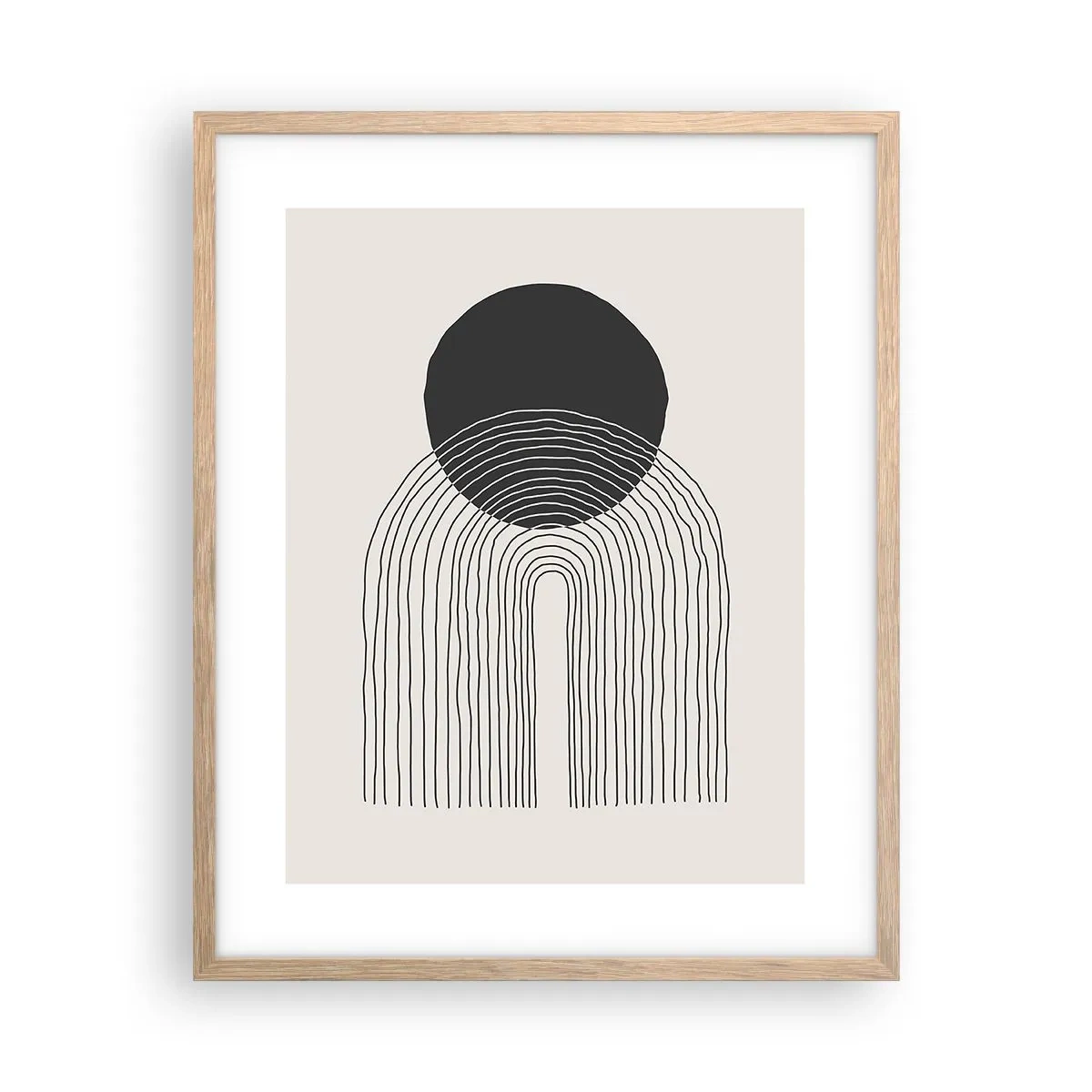 Plakat i ramme af lyst egetræ - Rystende og selvsikker - 40x50 cm