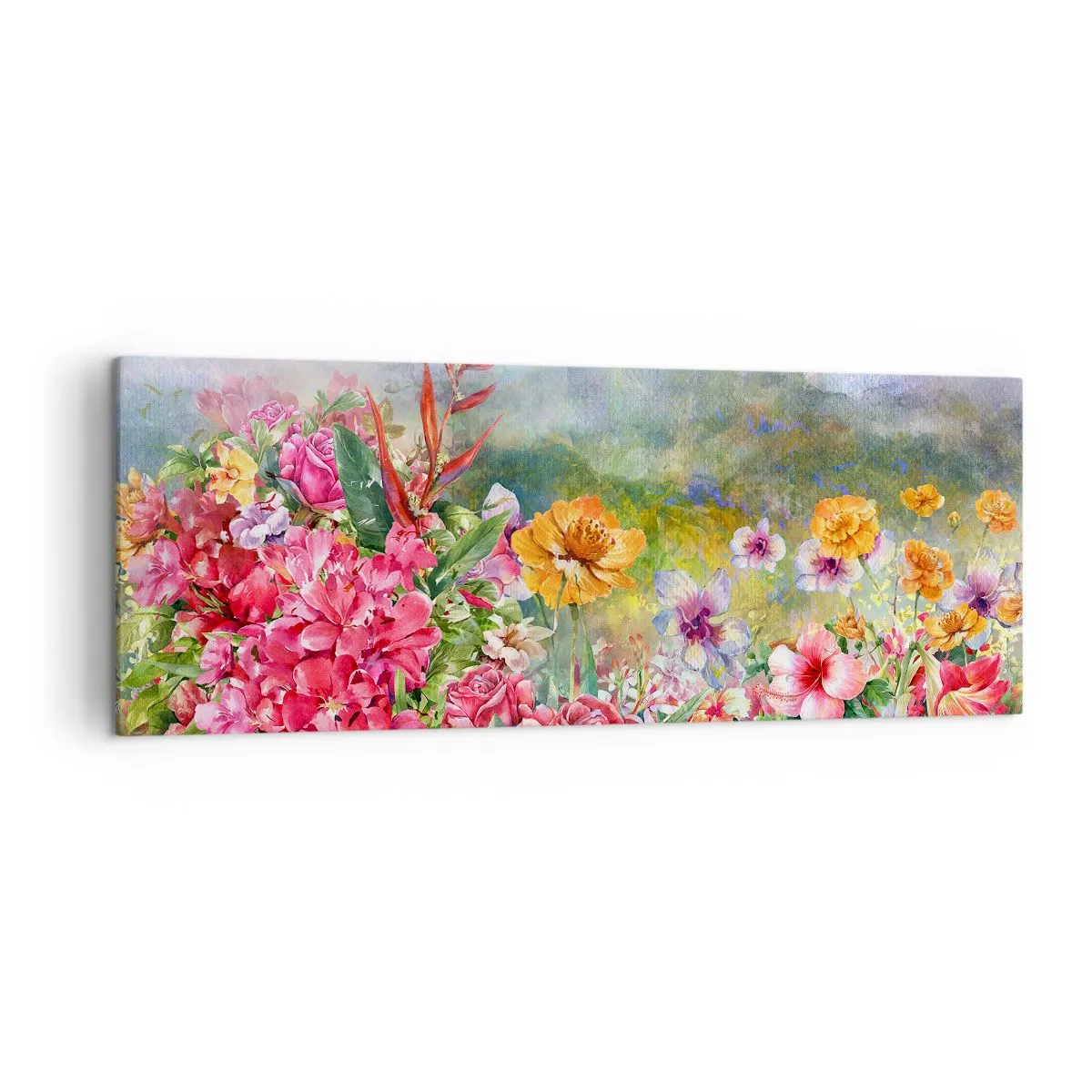 Lærredstryk - Billede på lærred - En have, der er gået amok - 140x50 cm