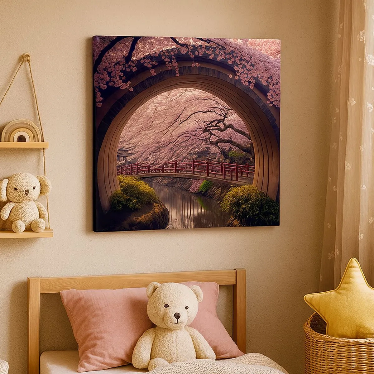 Lærredstryk - Billede på lærred - Japansk forår - 30x30 cm