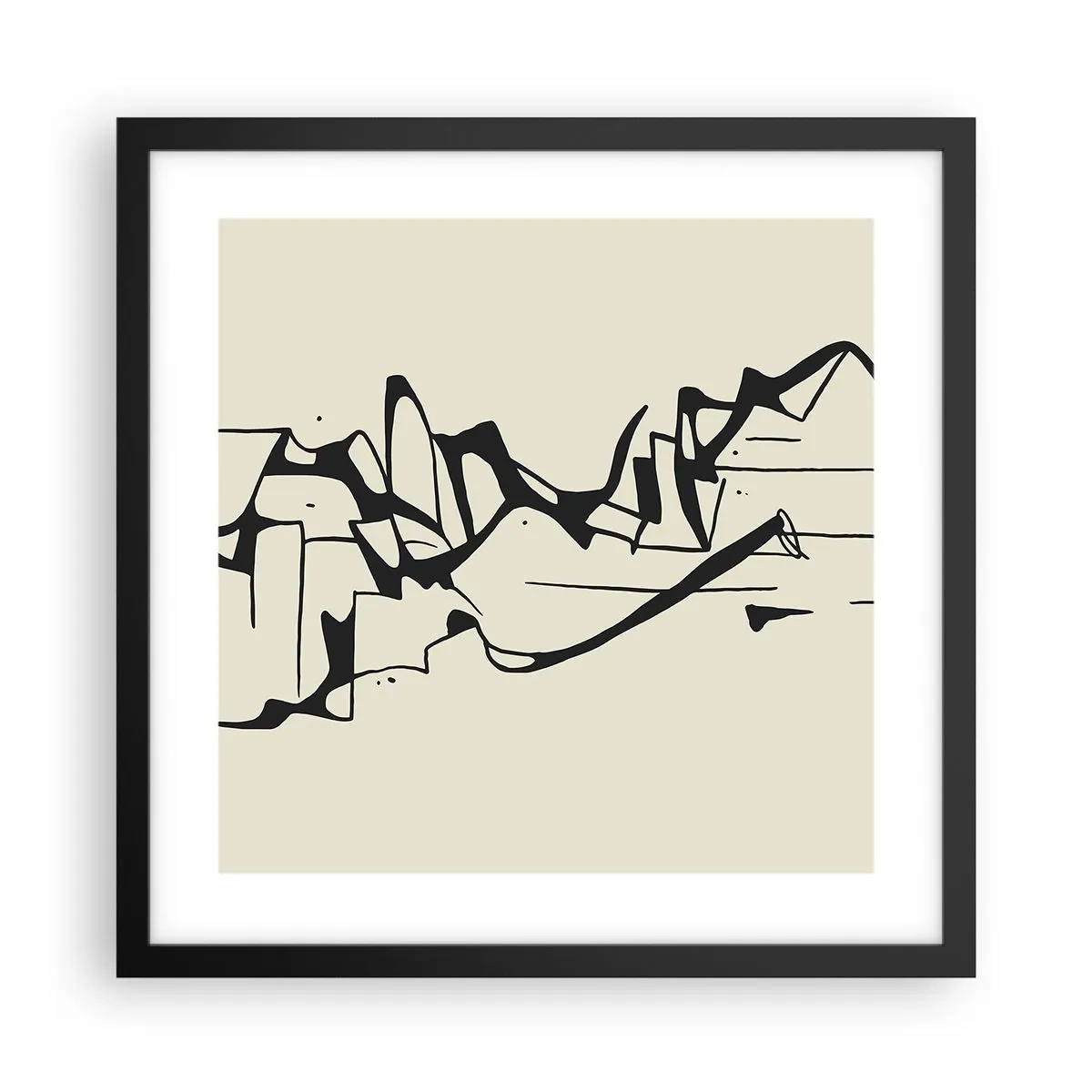 Plakat i sort ramme - Måske et landskab - 40x40 cm