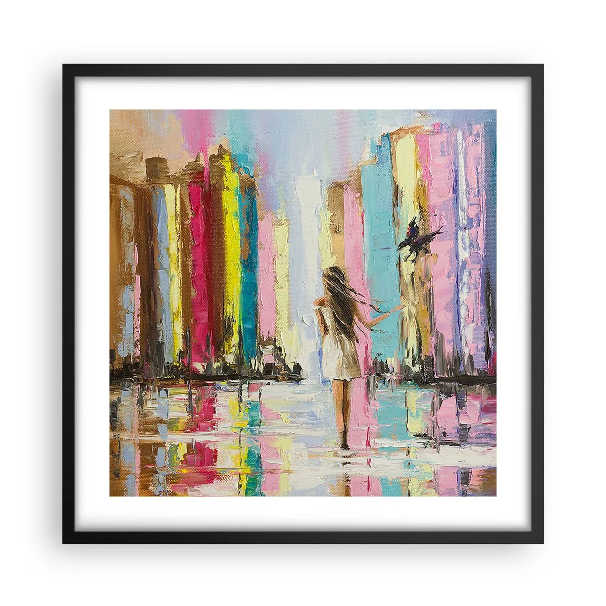 Plakat i sort ramme - Følg mig - 50x50 cm