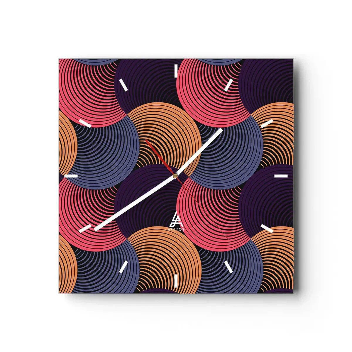 Vægur, Uret - I en cirkulær rytme - 40x40 cm