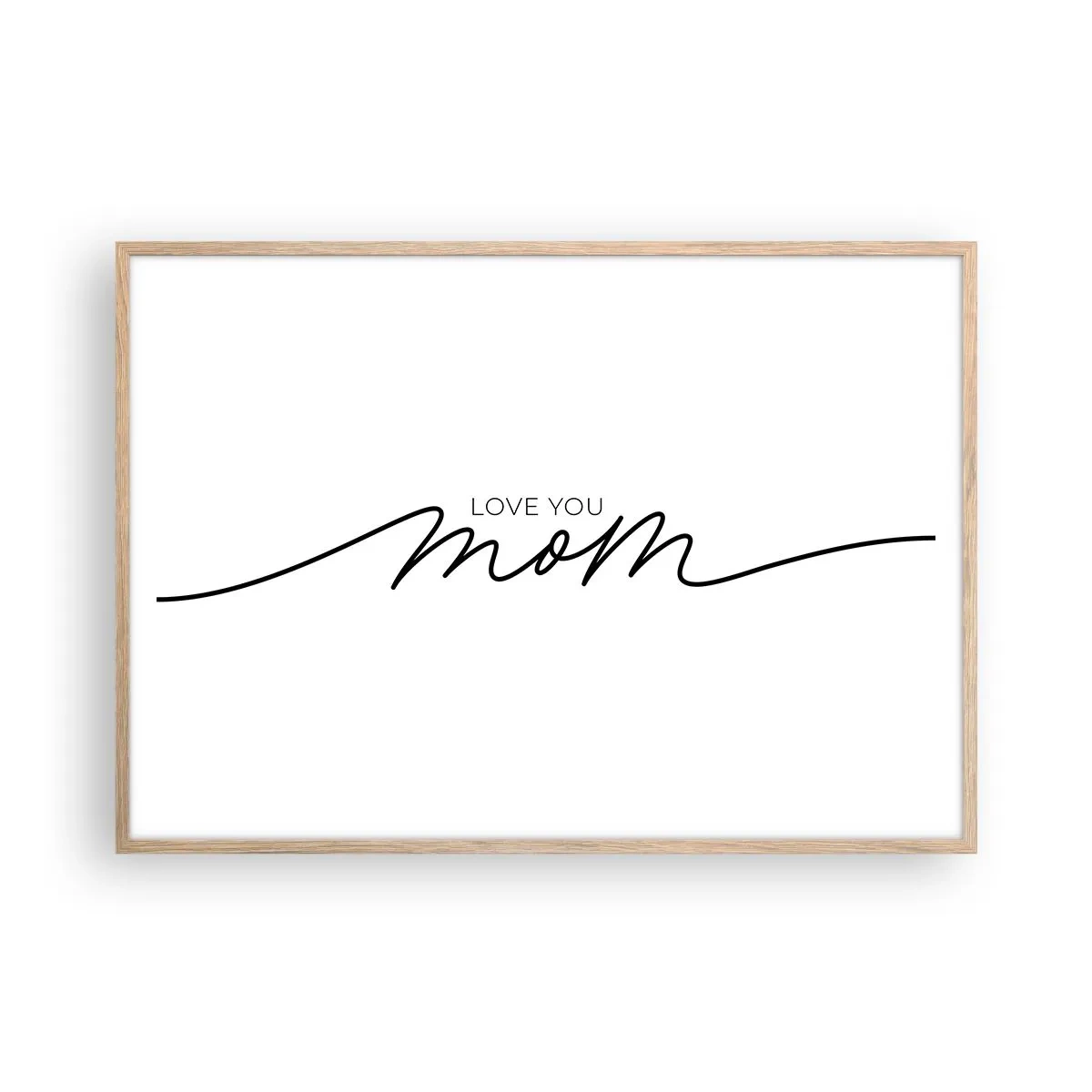 Plakat i ramme af lyst egetræ - Stor følelse - 100x70 cm