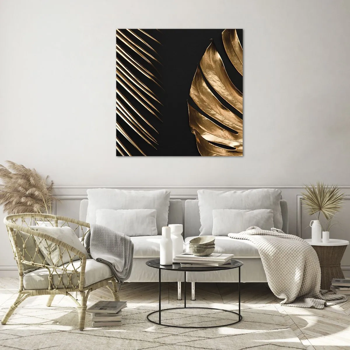 Billede på glas - Forskellige, og lige dyre - 70x70 cm