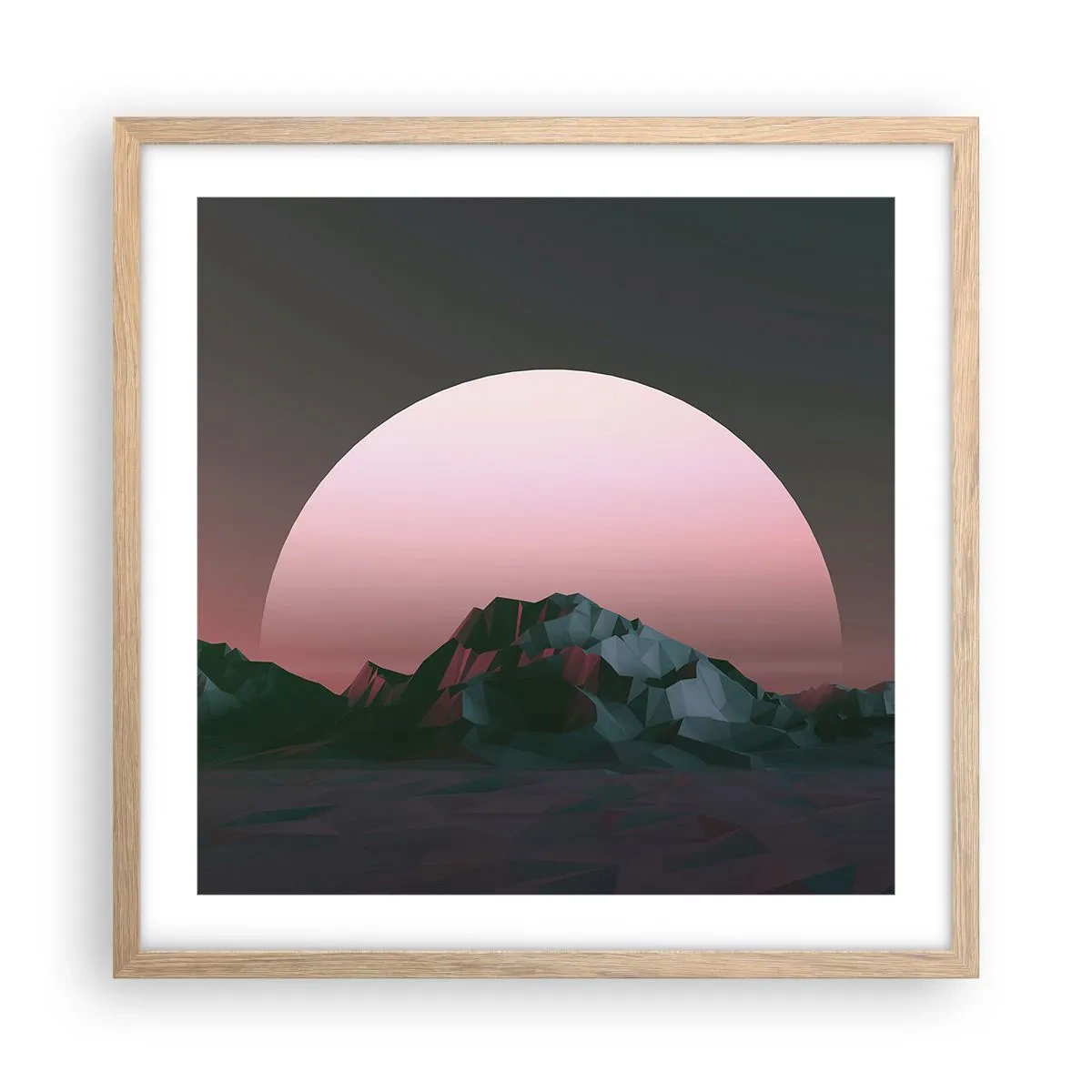 Plakat i ramme af lyst egetræ - I en nabogalakse - 50x50 cm