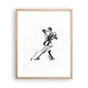 Plakat i ramme af lyst egetræ - I én rytme - 40x50 cm