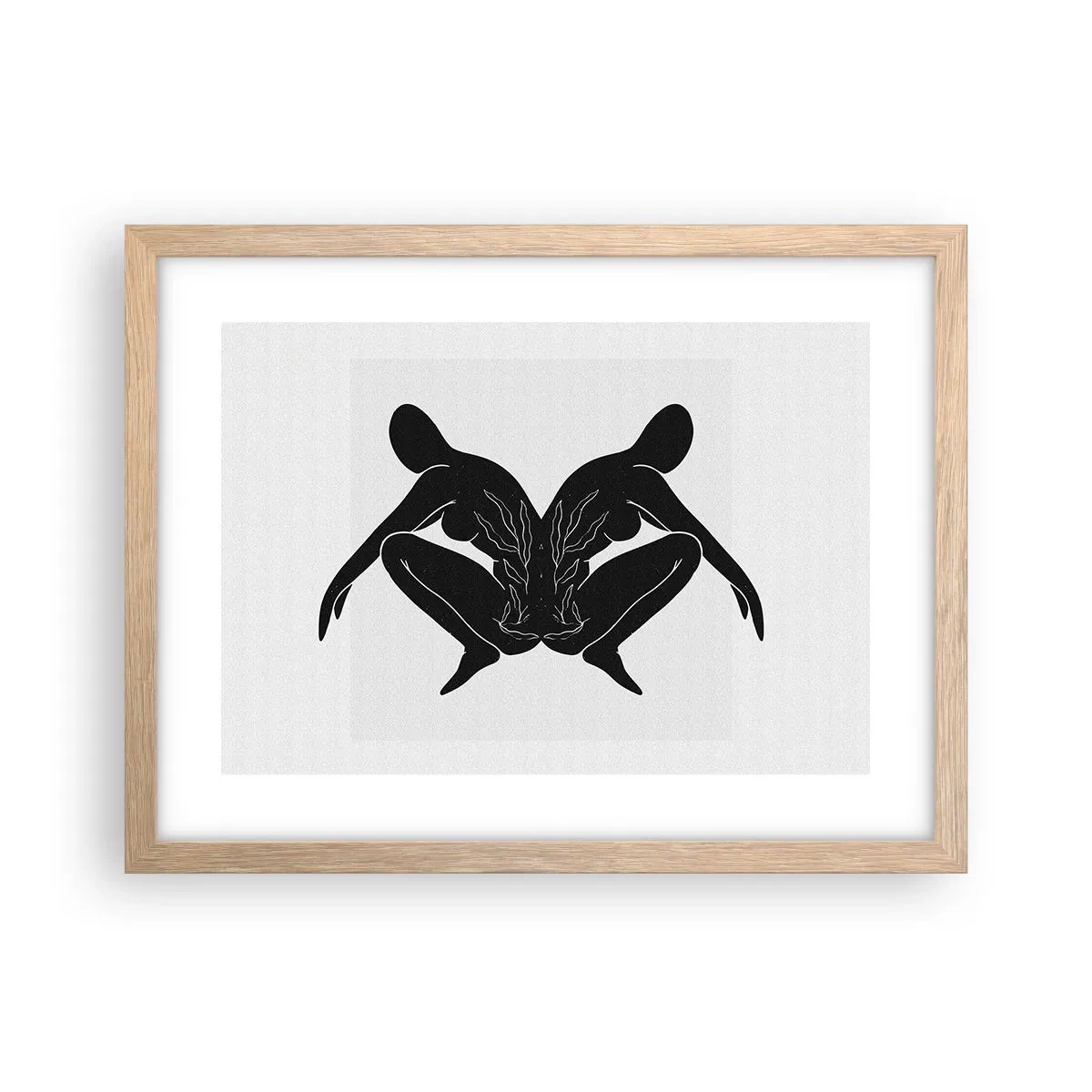 Plakat i ramme af lyst egetræ - En delt sjæl - 40x30 cm